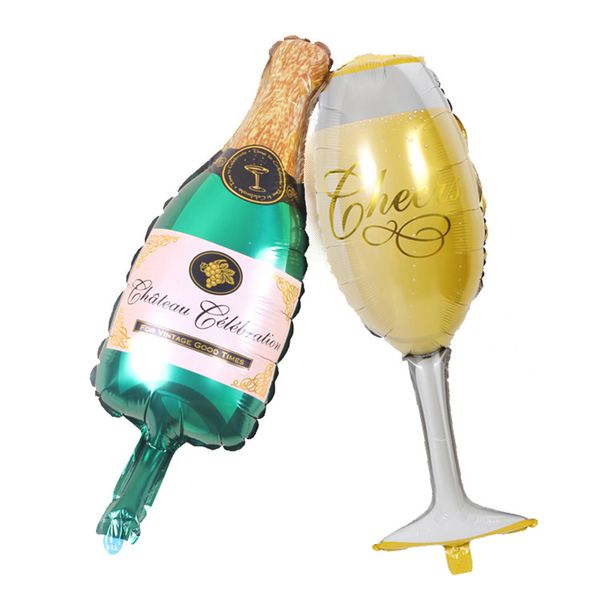 Whisky Beer Cup Champagne Bottle Bolleons Bere Mug Elio Mylar Alluminio Balloon Balon Bar Birthday Festival DECORAZIONI DI COMPLEANNO DEGUAZIONI W0238