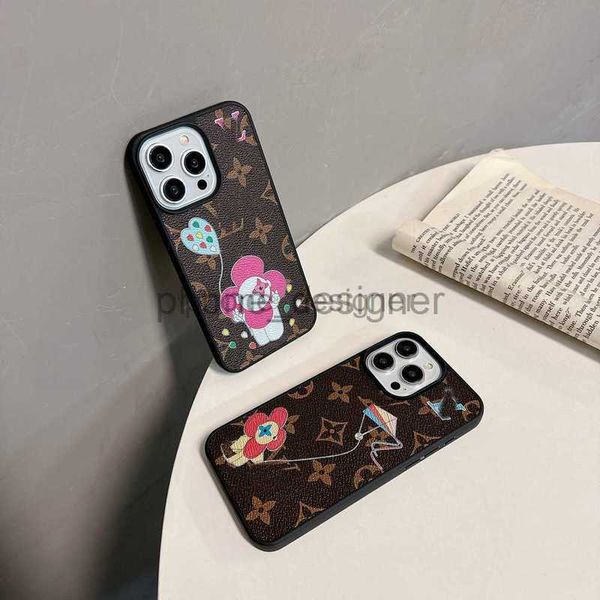 Case di telefono in pelle Top Designer per iPhone 15 Pro Max 14 Mini 12 XS XR X 8 7 Plus Fashion Designers Stampare Back Cover Cover Luxury Mobile Shell Copertura Full Coverge Protection Case