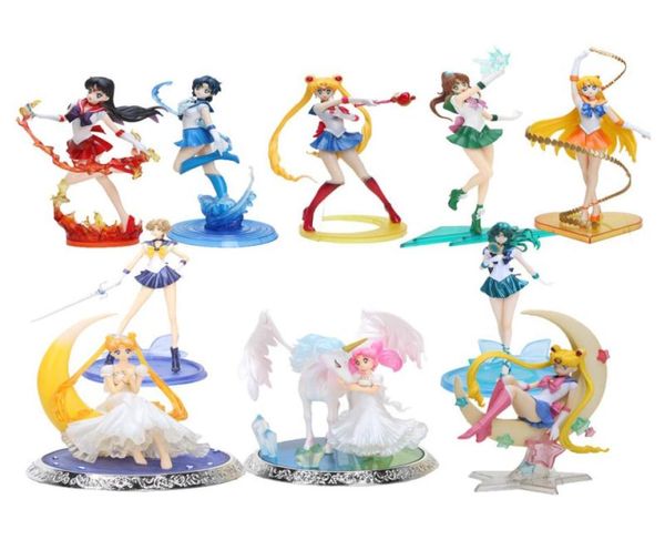 8039039 20 cm Super Sailor Moon Figur Spielzeug Anime Sailor Mars Jupiter Venus 18 PVC Action Figur Sammlerschaftsmodell Spielzeug T2004400157