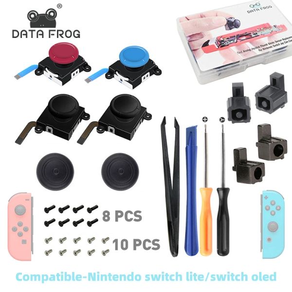 Alto -falantes Data Fropo Joystick 3D Analog Stick Substituição Substituição Joycon Spare Kit para Nintendo Switch Lite OLED Repare Repair Ferramenta de parafuso