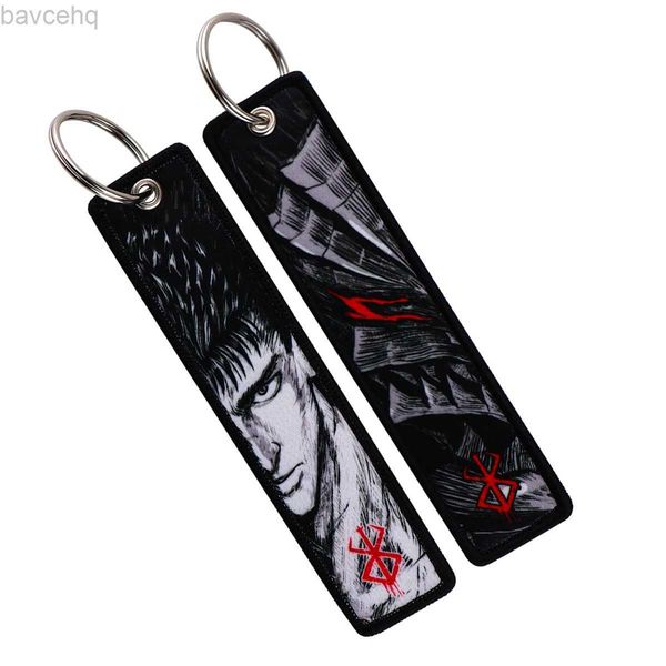 Schlüsselanhänger Lanyards Japanische Anime Stickerei Key FOBS Manga -Schlüsselanhänger für Frauen Autoschlüsselketten Schlüsselringzubehör Rucksack Anhängerkette D240417