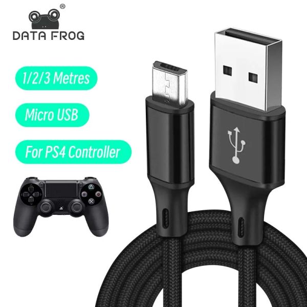 Kabel Daten Frosch 1m 2m 3m Ladedatenkabel für PS4 Controller USB -Ladekabel für PS4 Gampad Joystick Game Zubehör