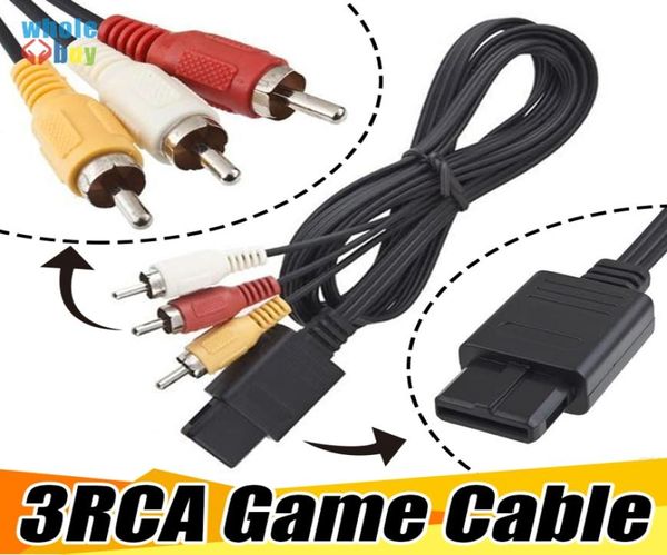 18m 6ft AV TV RCA Oyun için Video Kablo Kablosu Cubefor Snes Gamecubefor Nintendo için N64 64 Oyun Kablosu3669613