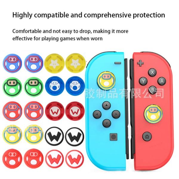 Joysticks roqueiros tampas para trocar de joycon cogumelo chap de cabeceira de silicone joy Joy manuve tampa de tampa de polegar joystick manga para nintendo switch