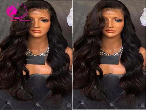 Virgin Maleysian Human Hair Silk Top pizzo Front Wig Body Wave Full Lace Hair Parrucca con i capelli Glueless Lace Wig per donne77978128