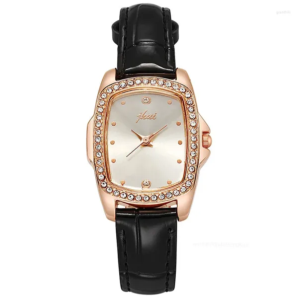 Armbanduhr Retro Square Quartz Watch Luxus Zifferblatt Casual Arms Watches Lederband modische Uhr Waterdichte Armbanduhr für Frauen