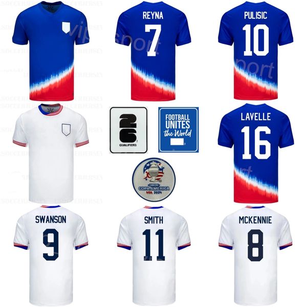 2024 Copa America USA Soccer 10 Кристиан Pulisic Jersey 13 Алекс Морган 14 Хаджи Райт 4 Тайлер Адамс 5 Антони Робинсон Мэтт Терне