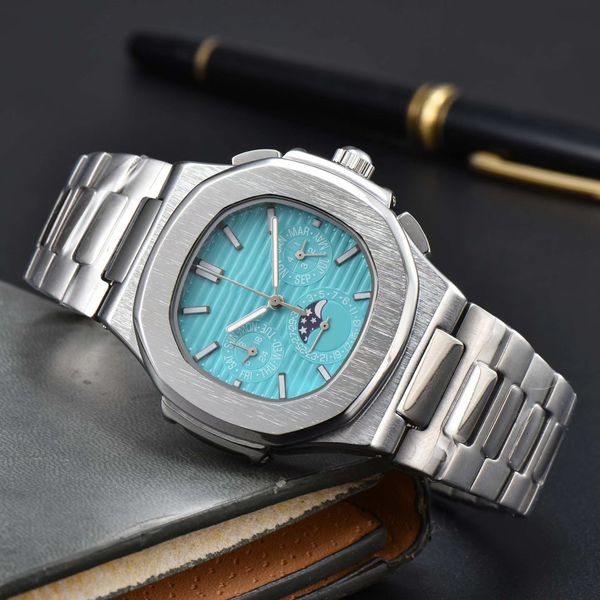 Pate -Handgelenk Uhren für Männer 2023 Herren Uhren Alle Zifferblätter Arbeit Quarz Uhr Watch hochwertige Luxusmarke Chronograph Clock Fashion Stahlgurt Typ