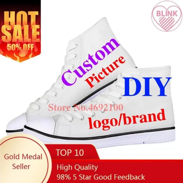 Casual Shoes Custom Woman Sneaker kostenlos Ihre Bildmarke Frauen weibliche vulkanische Zapatos hoher Top -Großhandel Drop DIY