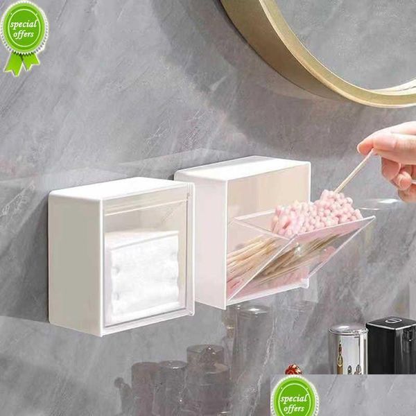 Scaffali del bagno Nuovo trucco per l'organizzatore di mensole in plastica trasparente per cotone bs custodie piccole cose di stoccaggio di gioielli di stoccaggio calare delive otwhs