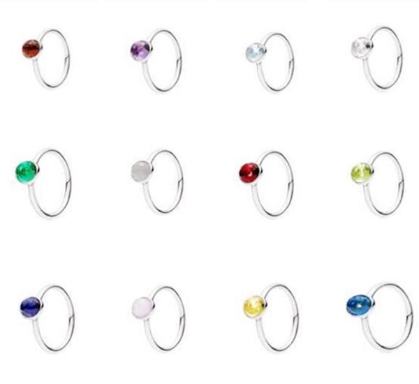 12 Monate ästhetischer Schmuck Geburtssteinkristallringe für Frauen Männer Paar Fingerring Sets mit Logo Box Sterngeburtstagsgeschenke 191012SRU6250594