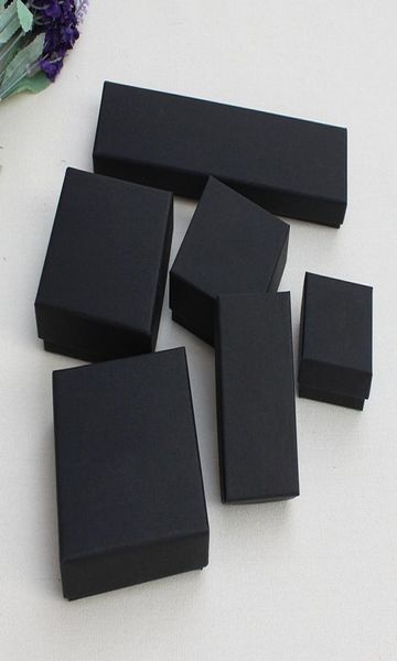 Takı Hediye Perakende Kutuları Siyah Kraft Kağıt Paketleme Bilezik Kolye Yüzük Kulak Çivi Kutusu Noel Yeni Yıl Hediyesi Özelleştir 10 Boyut 8296534