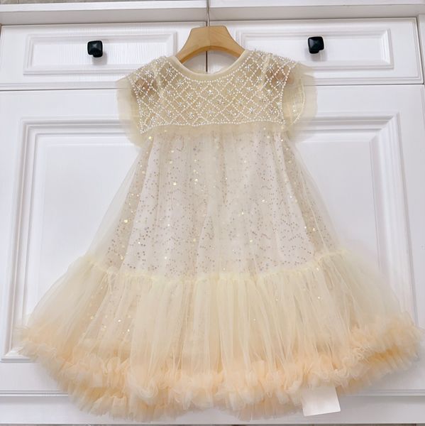 2024Little Girl Kleider Kleid Sommer Mode Prinzessin Kinder Kleid Schöne Designer-Marke Kleid Girl's Kleid KINDER KINDER MESH ROCK hochwertiges Kleid kleines Mädchen Geburtstagsgeschenk