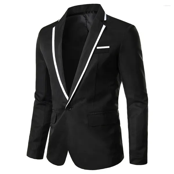 Abiti da uomo uomo blazer lapel una giacca a maniche lunghe con tasche primavera autunno coreano fitness business office da lavoro cappotto