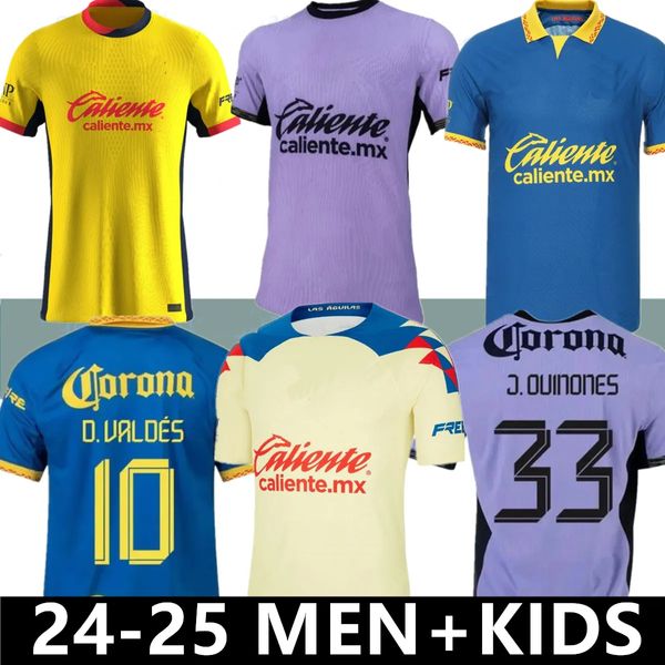 3XL 4XL 24 25 Club America Futbol Forması Liga MX Henry J.Quinones D.Valdes 3. A.Zendejas Fidalgo 23 24 Ev Away Üçüncü Maillot hayranları İnce Oyuncu Versiyonu Futbol Gömlekleri