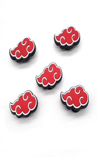 30pcs Red Cloud Anime Charms PVC Shoe Charm Buttons Buttons ACESSÓRIOS 5442969