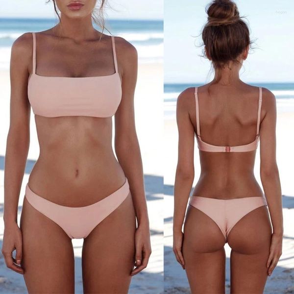 Menas de banho feminina 2024 Sexy Push Up Up Up Brasilian Bikini Set Women Mulheres Vintage Swimsuit Beach Terno Biquini Bathing Suits Drop Ship