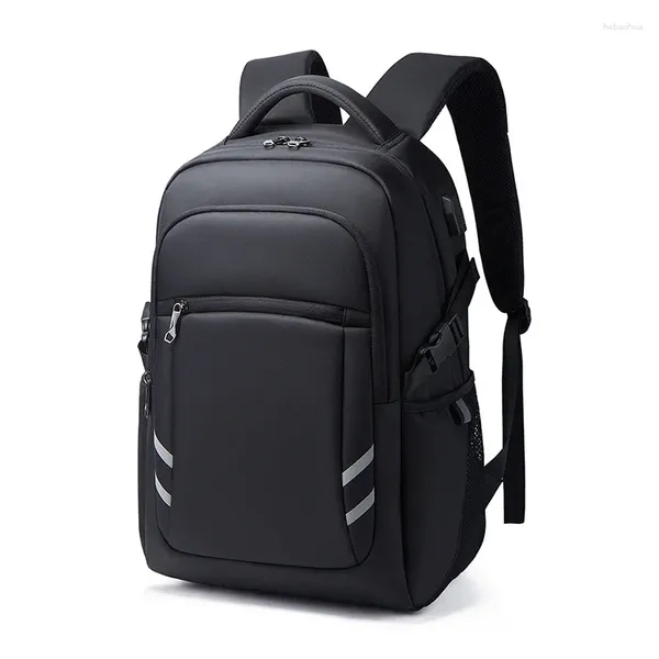 Backpack 15.6'''Laptop for Men de alta qualidade Oxford Business Bag Computer Leisure Travel Students w/USB Port