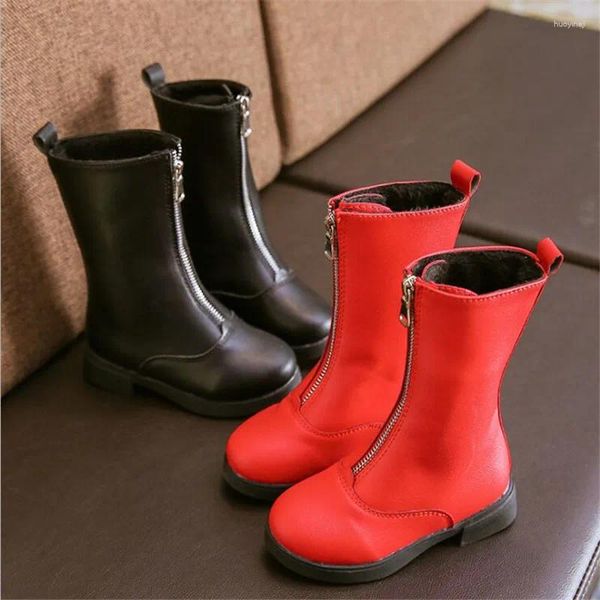 Stivali Inverno per bambini per ragazze Rinestone Flower Flower Plush Princess Fares Scarpe Nero Red None Slip Snow