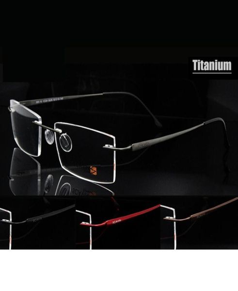Sorbern Brand Men039s Glassini senza piede per occhiali puri Telaio di titanio Telaio per uomini Ultralight Memory Prescription Glasses Oculos de G3886443