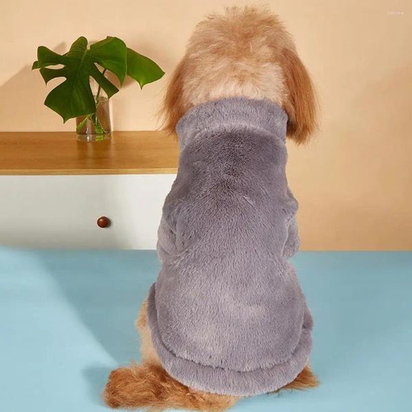 Köpek Giyim Pet Sweater Polyester Düz Renk O Boyun İki ayaklı köpek hırka yıkanabilir soğuk geçirmez rüzgar geçirmez kedi peluş palto günlük aşınma için