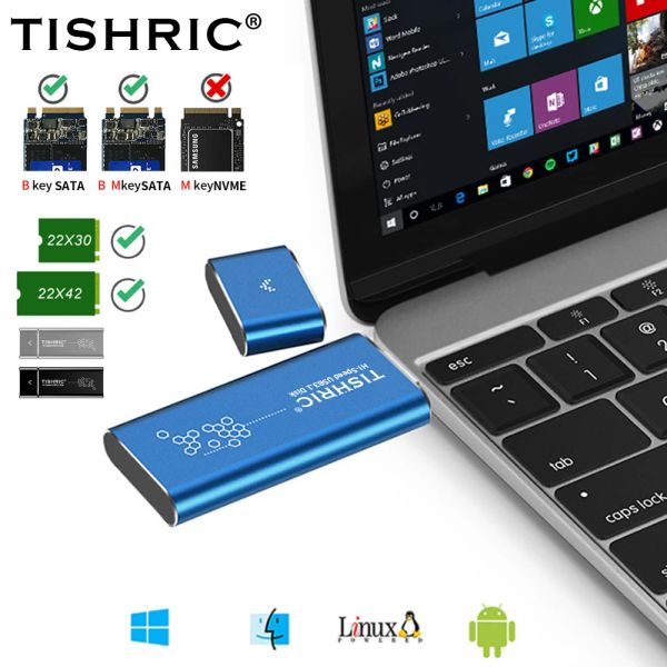 Клавишка Tishirc M.2 to USB 3.0 SSD Case M2 NGFF серия Hard Disk Box B Ключ (B+M) M2 SATA SSD Внешняя мобильная коробка SATA SSD для 2230 2242