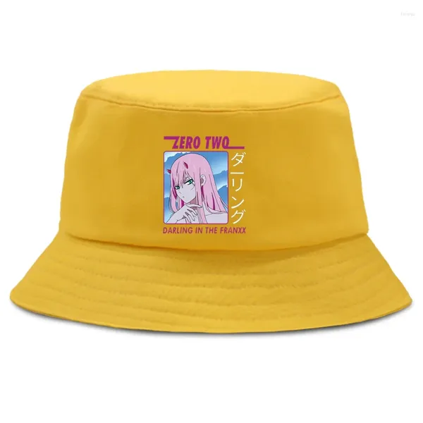 Berretti da pesca berretto da secchio unisex zero due kawaii rosa giapponese anime cappello di moda cappello di moda maschi panama harajuku sunbonnet cappelli da donna