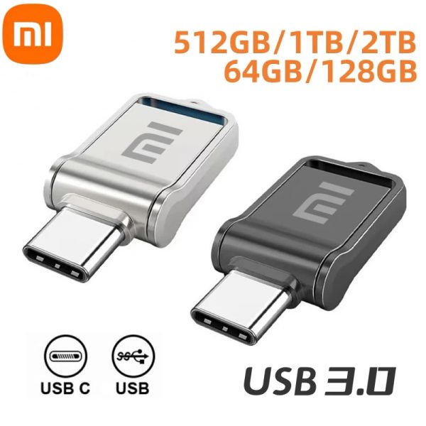 Adapter Xiaomi Flash Disk 2TB 1 TB USB 3.0 Typec Interface Pen -Laufwerk 256 GB 128 GB 512 GB Tragbarer USB -Speicher Pendrive für Telefoncomputer