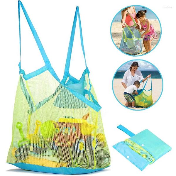 Aufbewahrungstaschen Kinder schleifen protable Mesh Bag Kinder Spielzeug Schwimmen großer Strand im Freien im Freien im Freien Organisator