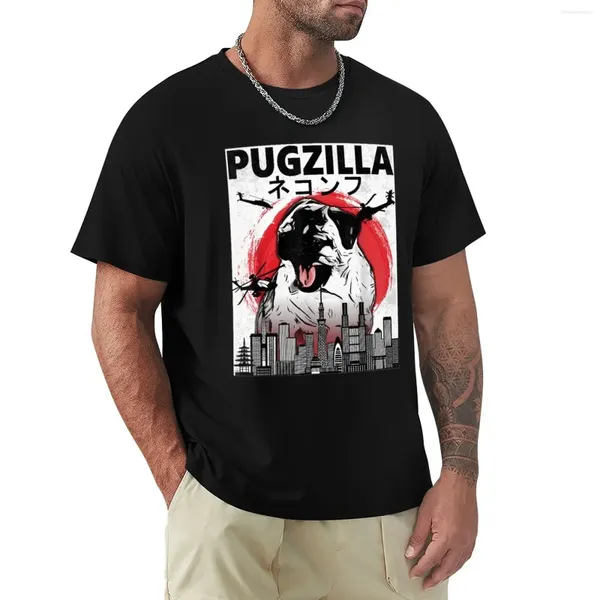 Polos maschile pugzilla vintage giapponese in stile tramonto cagnolino t-shirt per asciugatura rapida abiti da uomo t-shirt graphic