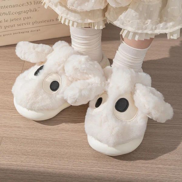 Slippers Dog Animal Indoor Especial Custom A Walx Winter Lovers Home Sapatos grossos de fundo duro no chão