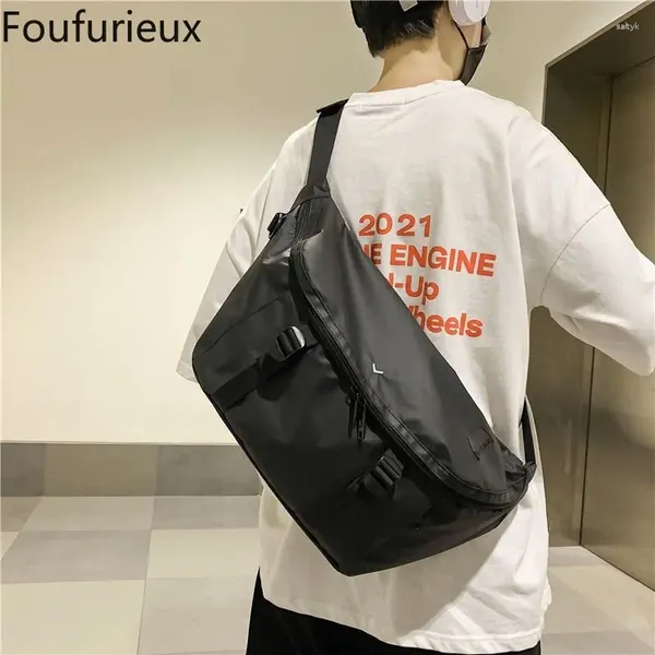 Sacchetti in vita Foufurieux sacchetto di grande capacità hip hop oxford spalla messenger pacchetto petto di una borsa unisex casual unisex