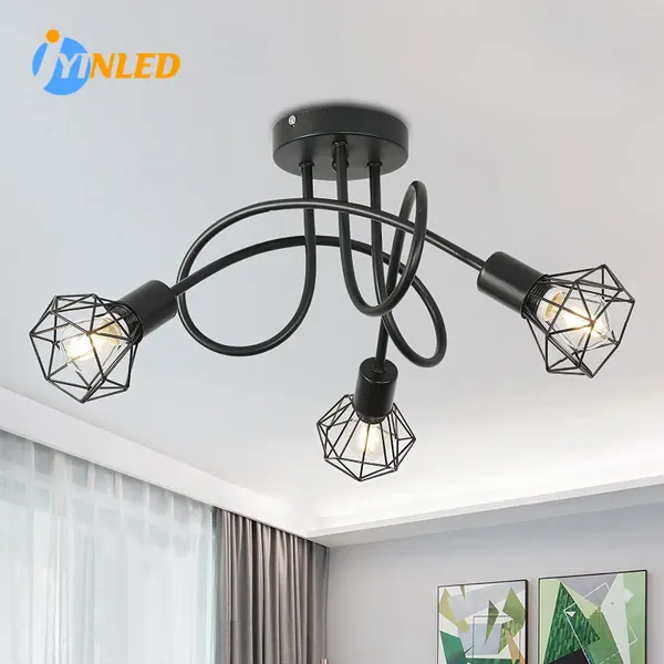 Luzes de teto Spider Pinging Iluminação de 3 cabeças Edison Chandelier Vintage Vintage Múltipla Kit de Luz Diy Ajustável Sala