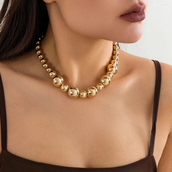 Choker Salcon Punk Punk unregelmäßige Acryl Big CCB Ball Perlenkette Kurzes Halskette Frauenmode auf dem Nacken Elegantes Schmuckgeschenk