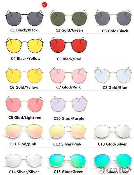 Sonnenbrille Retro Ovale Sonnenbrille Frauen/Männer Marke Designer Vintage kleine schwarze rote gelbe Schatten Sonnenbrillen Oculos de Sol