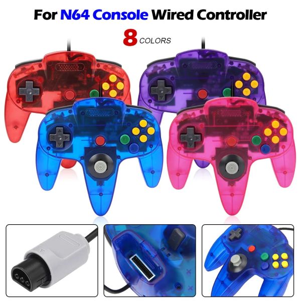 Camundongos 8 cores para n64 controlador clássico controle remoto controle gamepad jogos joystick retro video video system para n64 console joypads