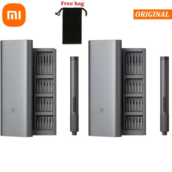 Produkte Xiaomi Mijia Elektrisches Präzisionsschraubendreher Kit 2 Getriebekontrolle 400 Schraube 1 Typec wiederaufladbare magnetische Aluminiumgehäuse