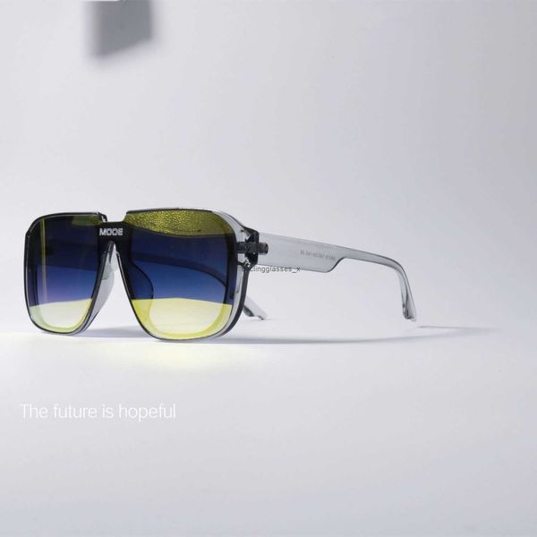 Bunte reflektierende integrierte Sonnenbrille UV400 Anti -UV -Strahlung großer Rahmen Personalisiert One -Stück Punk