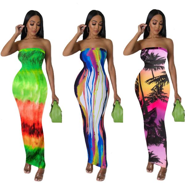 4624 Womens Digital Positioning Printing Wicked Chest Dress Nightclub