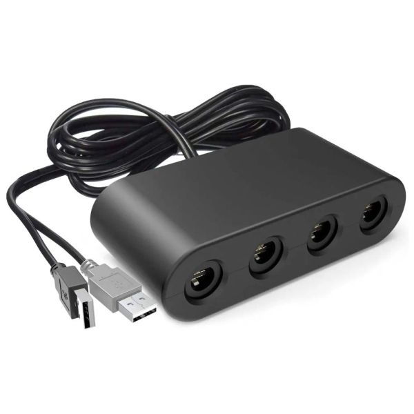 Alto -falantes Adaptador do controlador GameCube Compatível com Switch/Wii U/PC 4 Portas NGC Controle Converter Acessórios USB REMOTO REMOTO REMOTO