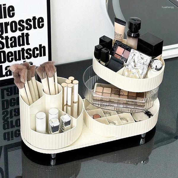 Aufbewahrungsboxen Ins Cosmetics Box Rotatable Make -up Rack Lippenstiftpinselregal Desktop Organizer