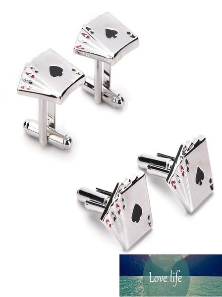 1 парные ювелирные изделия 4A Покерные запонки мужской французская рубашка манжеты карт дизайн модец для Men039s ювелирные изделия1637840