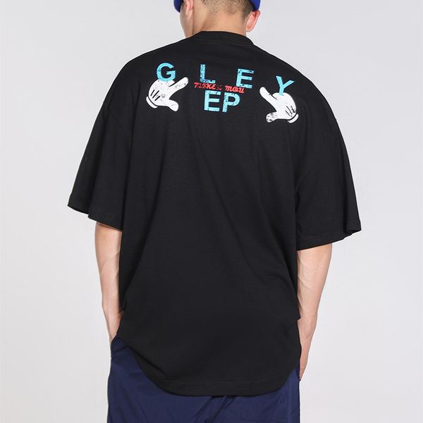 24SS Summer EUA desenho animado impressa vintage lavado camisetas de tamanho grande masculino de manga curta de skate tshirt roupas femininas de algodão casual camisetas 0417