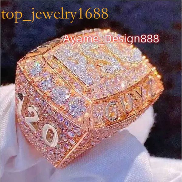 Custom Jewelry Hip Hop VVS Diamond Bling ECED ERSTALTE PSC Moissanite Meisterschaftsring für Mensvvs