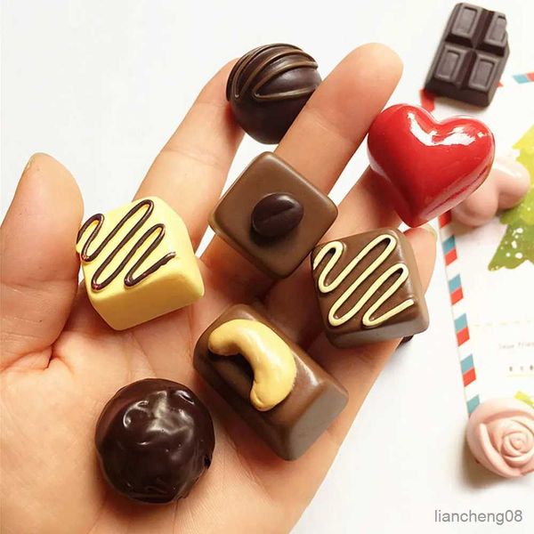 Ímãs de frigoríneos ímãs para decoração de geladeira Comida Comida Princadear chocolate Resina Arte Design tridimensional Decoração de geladeira de geladeira fofa