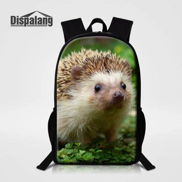 Backpack Dispalang fofo ouriço impressão infantil saco de animais escolares para adolescentes para adolescentes Escola Luz Mochila Escolar