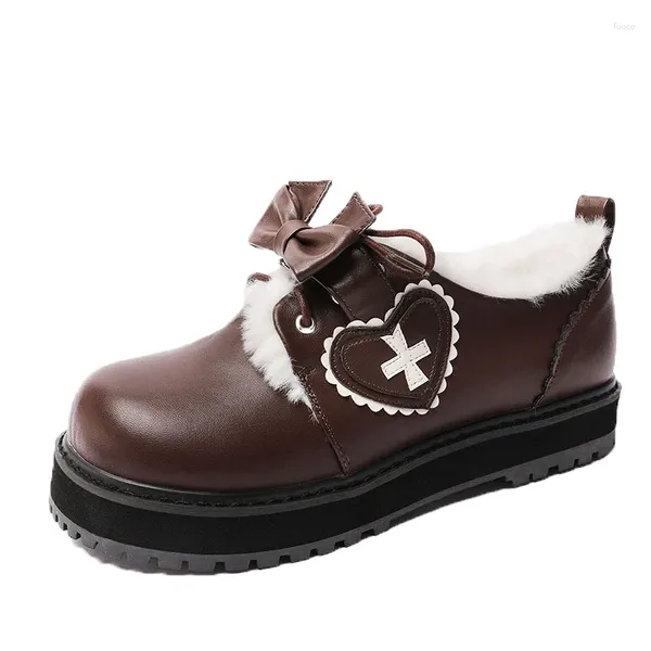 Kleiderschuhe Winter süße Mädchen weiblich Kawaii warm und samter innerer japanischer süßer Anime Lolita Frauen Plattform weiblich