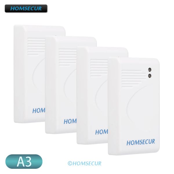 Sistema Homsecur A3 4pcs 433MHz Wireless Break Break Sensor de vibração do detector de alarme da janela da porta para GSM Kit de segurança doméstica