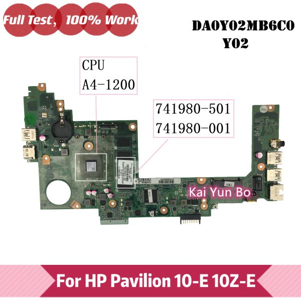 Placa -mãe placa -mãe 741980501/001/601 para HP Pavilion 10E 10E011SA 10E010NR 10E000ES 10E002SL Laptop Mitrening Placa -mãe DA0Y02MB6C0 com A4