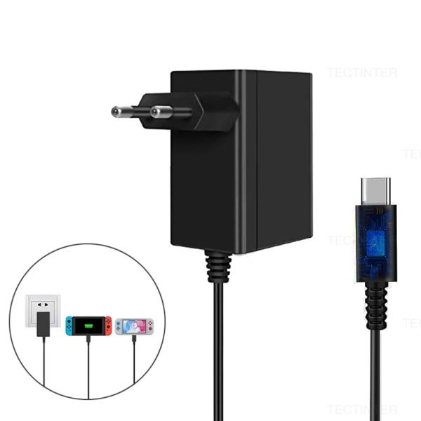 Carregador de adaptador CA CARGERS compatível com Nintendo Switch / OLED ACESSORES DE CONSOL